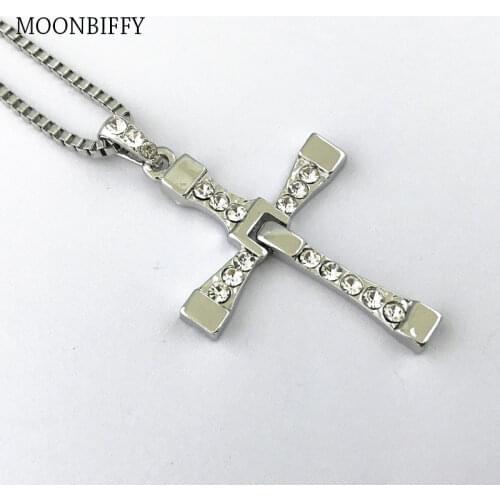 Fast and The Furious Necklace Cross Diamonds Small Accessories High Quality Metal Jewelry Women/man Gift