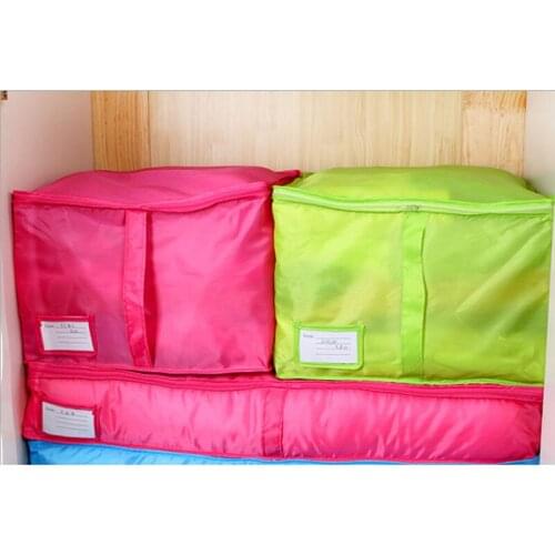 Useful Clothing Storage Bag With Zipper Quilts Sorting Organizer Underwear Socks Clothes Organizer Oxford Storage Bag