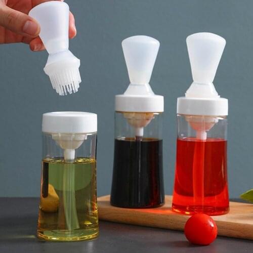 Portable Silicone Oil Brush with Bottle Barbecue Grill Oil Brushes BBQ Liquid Oil Pastry Kitchen BBQ Tools Gadgets Accessories