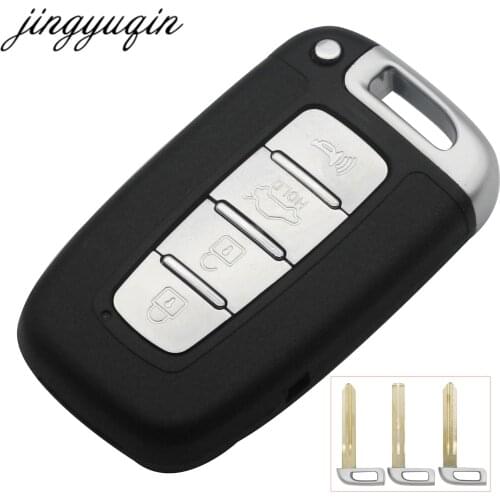 Jinyuqin Remote Car Key Shell For Hyundai Genesis Coupe Sonata Elantra Veloster Smart Keyless Entry Fob Transmitter 4 Buttons