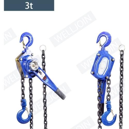 3 T Pulling Wrench Hoist Manual Lifting Chain Hoist Hand Chain Hoist Hook Portable Lever Block inverted Chain Hoist Tightener