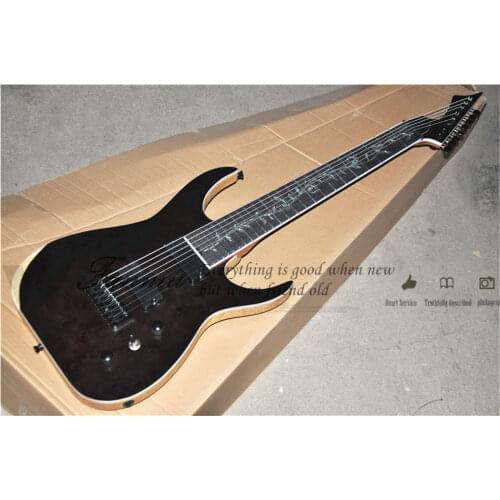 Custom 7 string guitar,mark black guitar,ASH wood, neck bolt on body ,mahogany neck,24 frets,black button