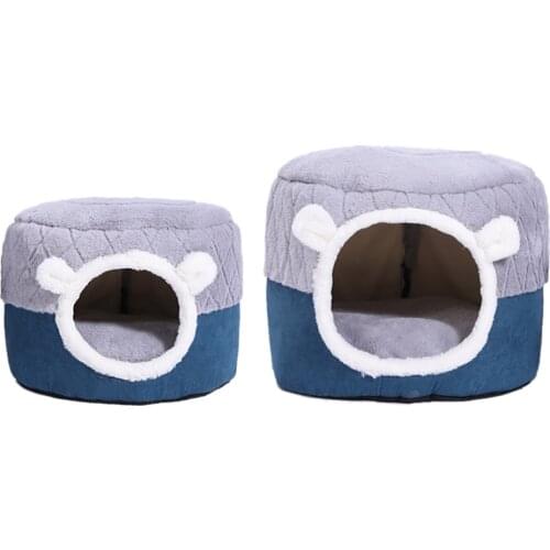 Collapsible Fleece Cute Pet Supplies Puppy Kitten Nest Kennel Winter Warm Soft Sleeping Bed Cushion House for Small Dog Cat