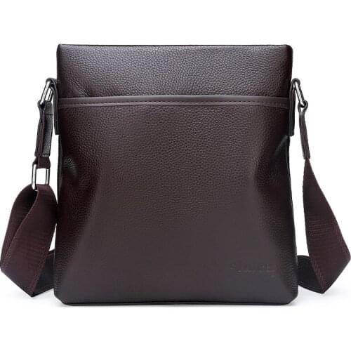 New Genuine Cowhide Leather Shoulder Bag For Men Crossbody Bags Business Male Messenger Bag For Ipad Wallet Cell Phone