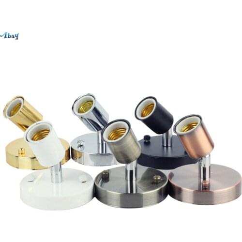 Universal Lamp Holder 180 Degree Steering Wall Lamps Holder Ceramic Wall Light E27 Screw Mouth Ceiling Lamp Lighting Accessories