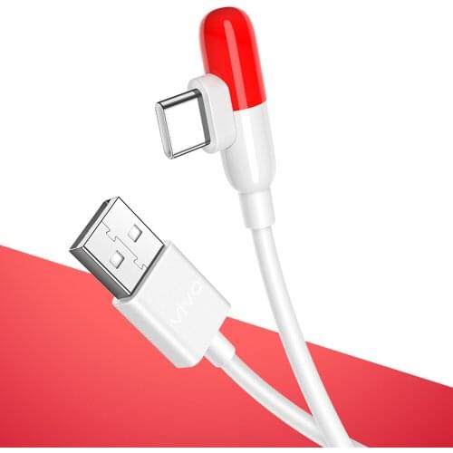 USB C Elbow Cable Flash Quick Charging Type C Capsule Data Transmission Line 100CM 4A Cord For Vivo X50 X30 X27 X60 IQOO 3 5 Pro