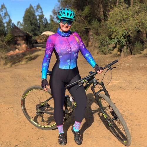 Tight Cycling Jumpsuit Monkey Triathlon Long Sleeve Women Bicycle Jersey Sets Bike Sport Breathable Running Skinsuit Clothing