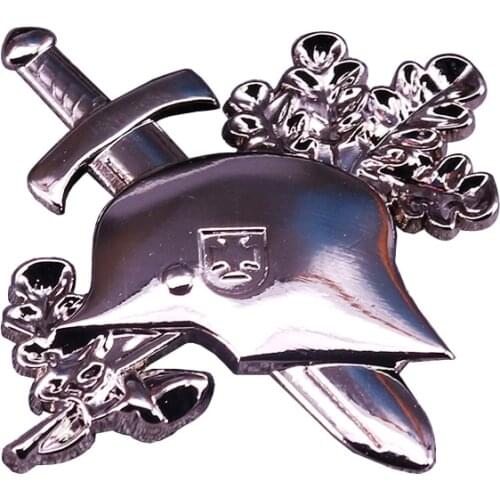 "Vintage Wehrmacht helmet brooch oak leaves Deutschland military jewelry"