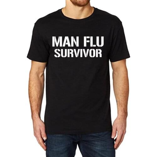 Lyprerazy Mens MAN FLU SURVIVOR Funny Printed T-Shirt