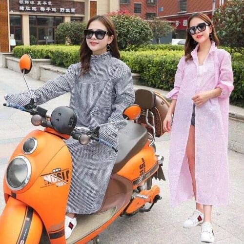 Lady Summer Sun Protection Cycling Anti-UV Mid-Length Loose Breathable Shirt Coat For Women Electric Bicycle Coat Plus Size 2021