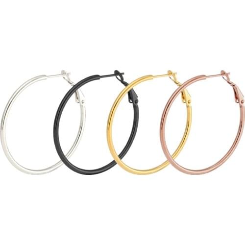Todorova 5 Sizes Big Smooth Circles Hoop Earrings For Women Stainless Steel Jewelry Round Circle Loop Earring Party Gift