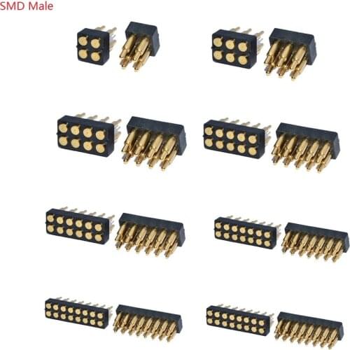 2 PCS Pogo pin connector spring Loaded Contact SMD DIP needle 2 3 4 Test Probes Gold-plated Power Charge pogopin Header Battery