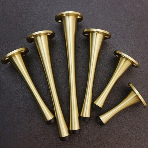 4pcs 8/10/13/1518/20cm Height Metal Funiture Legs Feet Brass Golden Table Coach Carbinet Foot with Base Pads Furniture Accessory