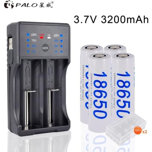 PALO 18650 USB charger for AA / AAA 26650 18650 18500 16350 14500 NiMH Li-ion fast battery smart charger