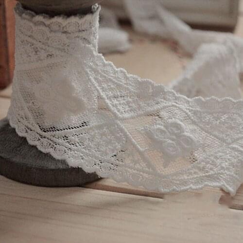 5Yards Embroidered Lace Edge Trim Ribbon Wedding Dress Applique Sewing Craft DIY Patchwork Handcrafts Material Accessories