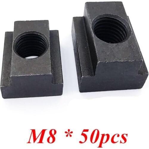 50pcs M6 T-Slot Nut Clamping Table Slot Milling T Sliding Nut Block Slot nuts Carbon steel