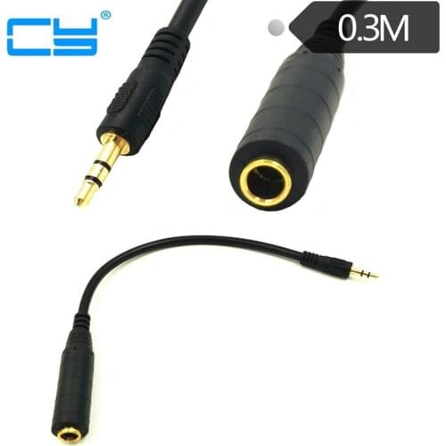 6.35mm Female to 3.5mm Male Plug Jack Stereo Hifi Mic Audio Extension Cable