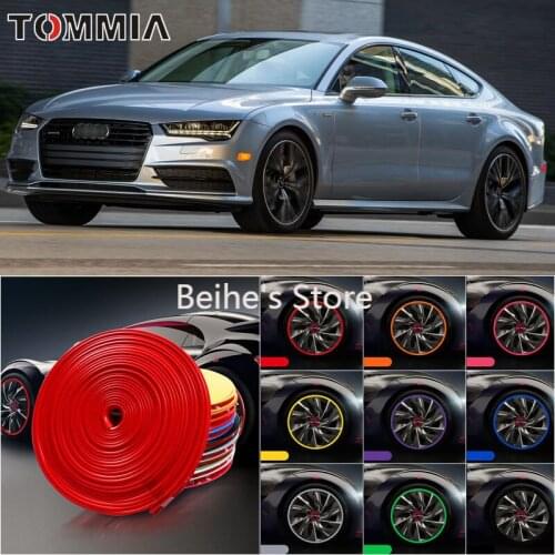 8M Car Wheel Hub Rim Edge Protector Ring Tire Strip Guard Rubber Sticker Decals For Audi A7