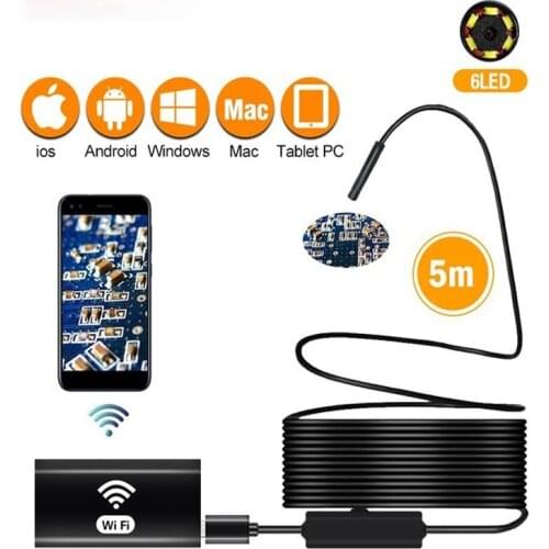 Wireless Endoscope Camera 8mm 720P HD Snake Camera IP67 Waterproof Endoscope for iPhone Android Smartphone Table Ipad PC