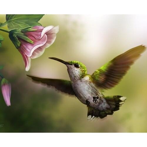 Diy landscape diamond painting hummingbird square rhinestone embroidery picture resin mosaic sticker diamond tapestry wall paper