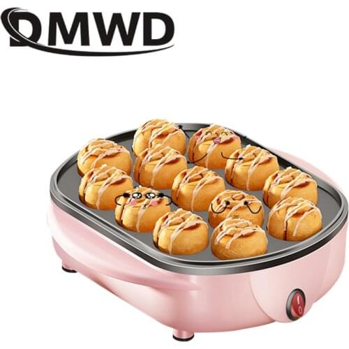 DMWD Small Octopus Balls Machine Mini Household Takoyaki Maker Multi-function Baking Tray Electric Octopus Balls Pot Grill Pan