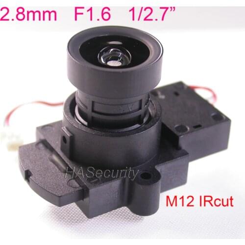 2.8mm 1/2.7" format F1.6 aperture M12 mount Lens ( optional 2MP or 5MP ) with IRCut filter
