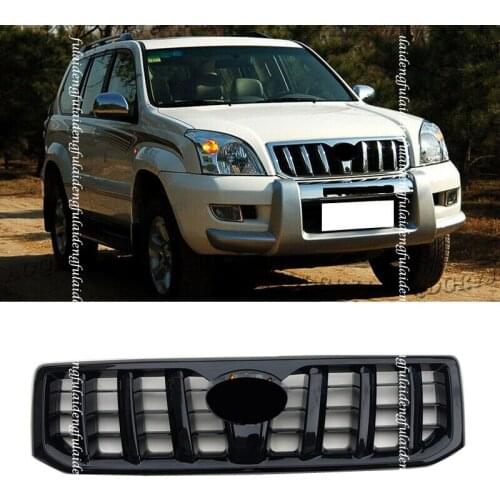 Glossy Black Grille Front Bumper Center Grill Decor For Toyota Land Cruiser Prado FJ/LC120 2003-2009 Car Accessories