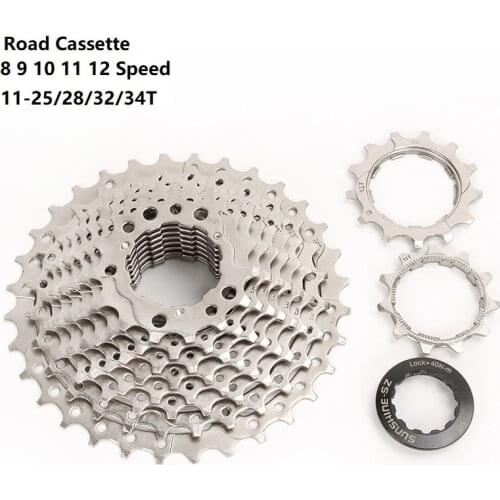 SUNSHINE 8 9 10 11 12 Speed Road Bike Cassette Road Bicycle Freewheel Flywheel 11-23/25/28/32/34/36T Sprocket For SHIMANO SRAM