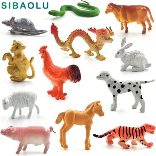 Chinese Zodiac animal model Dragon Snake Horse Monkey Dog Pig figurine home decor miniature fairy garden decoration accessories