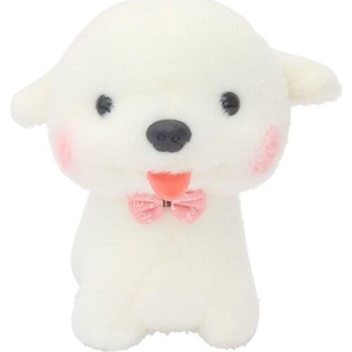 Spitting tongue of puppy doll plush toy cute little doll childrens white imitation dog doll girl birthday present