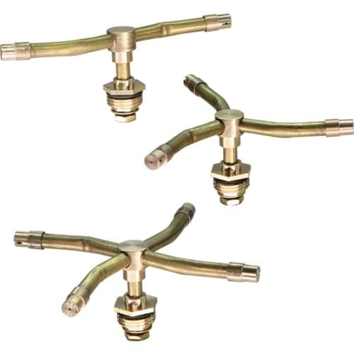 1PCS 2/3/4 Arm 360 Degree Automati Rotary Whirling Brass Sprinklers Gardens Lawn landscaping Irrigation Sprayer Watering Nozzle