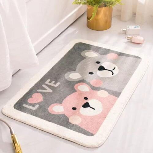 Cartoon Floor Mat Bathroom Absorbent Household Toilet Door Toilet Non-slip Door Mat Bedroom Carpet