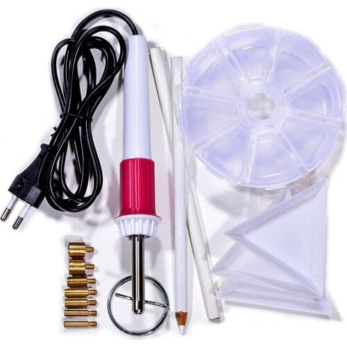 Rhinestones Hotfix Applicator Wand Heater Tool Kit Set Hotfix Rhinestone Applicator Wand Setter Tool DIY EU/US Plug Boxes B3856