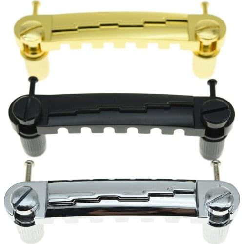 KAISH Chrome/ Black/ Gold Electric Guitar Wraparound Bridge Tailpiece for LP JR