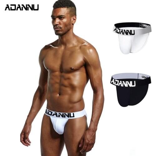 ADDANU Mens Underwear Men Sexy Briefs Jockstrap Pouch Cuecas Man Cotton Panties Thongs Mesh Underpants Gay Slip Homme Srting
