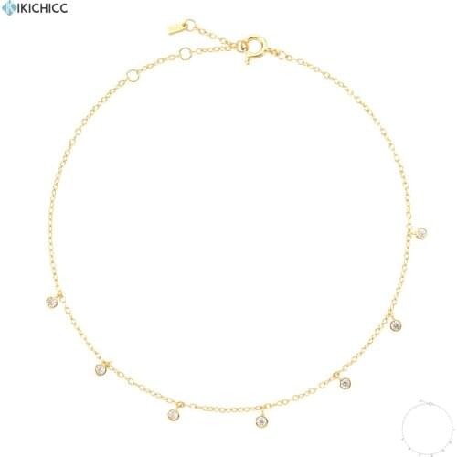 KIKICHICC 925 Sterling Silver Zircon Charm Anklet Foot Chains CZ Gold Slim 2022 Women Party Wedding Jewelry 2022 Jewelry Gift
