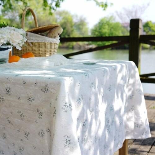 Pastoral Ins Wind Fresh Lace Floral Tablecloth Printed Tablecloth Cover Cloth Table Mat Shooting Background Country Decor