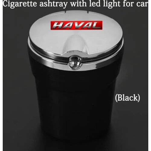 Car Ashtray With Blue LED Light Metal Liner Car LOGO styling Accessorie for haval f7 h6 f7x h2 h3 h5 h7 h8 h9 m4 Car accessories