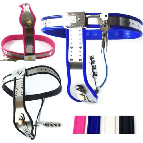 Chastity Belts Adjustable Waist Stainless Steel Chastity Pants with Butt Plug Chastity Device Sex Toys for Female G7-5-34
