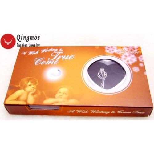 Qingmos Heart Key Cage Holder Pendant Wish Pearl Necklace Oyster wiht Love Pearl Chokers Necklace for Women Box Gift Set-wh3631