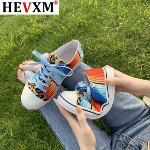 Plus Size Women Sneakers Comfortable Shoes Vulcanize Flats Casual Lace-up Ladies Walking Footwear Canvas Shoes Zapatos De Mujer