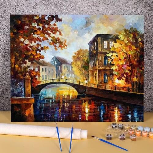 The River Memories Paint By Numbers Kit Acrylic Paints 40*50 Picture By Numbers Photo Handmade Children Wholesale Drawing