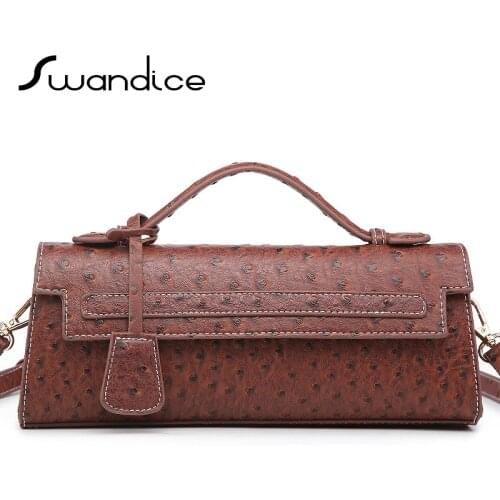 Luxury Ostrich Snake Pattern Flap Small Handbags Evening Clutches Crossbody Messenger Shoulder Bags Women Female Ladies 2020
