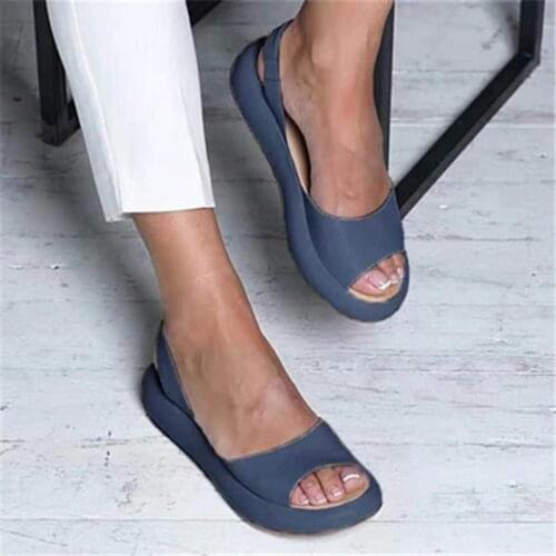 Women Flat summer Sandals woman Peep Toe Female PU Fashion Summer shoes 2020 NEW Comfortable plus size Shoes Women