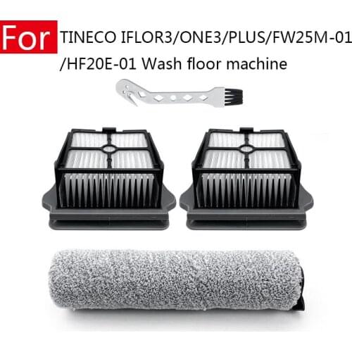 For TINECO Wash Floor Machine IFLOR3 ONE3 PLUS FW25M-01 HF20E-01 Replacement Spare Parts Home Attachment Hepa Filter Roll Brush