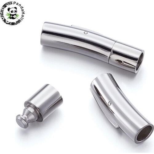 1 Set Column 304 Stainless Steel Bayonet Clasps for DIY Jewelry 28x7mm Hole: 5mm