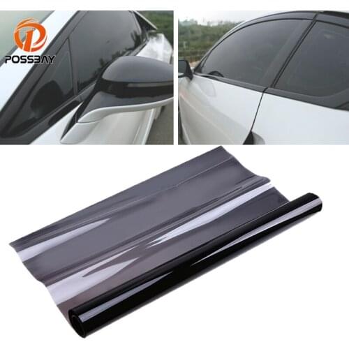 POSSBAY VLT 25% 50cm*300cm Auto Window Solar Protection Windshield Sun Membrane Car Side Window Tinting Film Black UV-proof Film