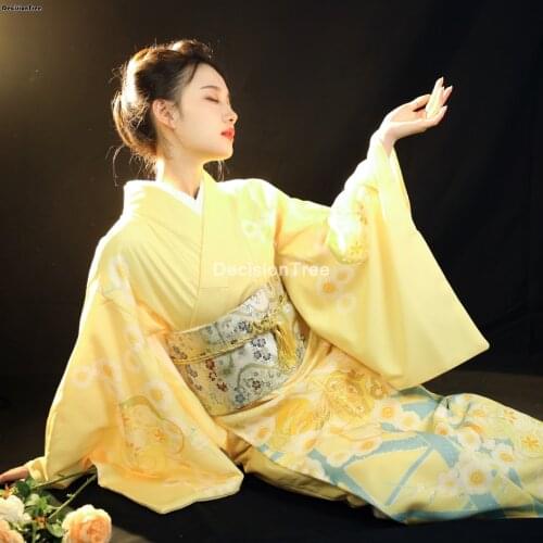 2021 japanese traditional yukata kimono vintage women fairy dress geisha kimono vintage women stage show costume cosplay robe