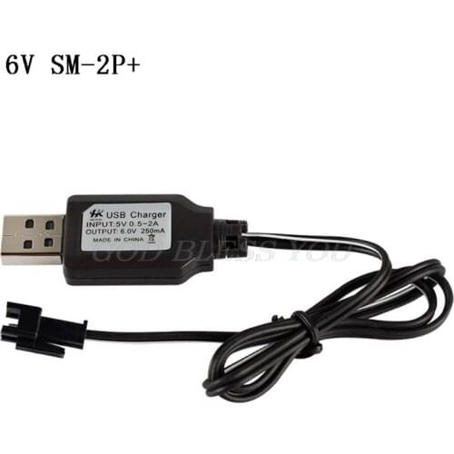 USB 6V 250mA NiMh/NiCd battery USB charger packs SM 2P electric toy charger Drop Shipping