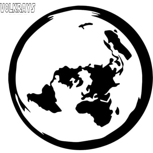 Volkrays Personality Car Sticker Planet Earth Flat Map Accessories Reflective Waterproof Sunscreen Vinyl Decal,15cm*15cm